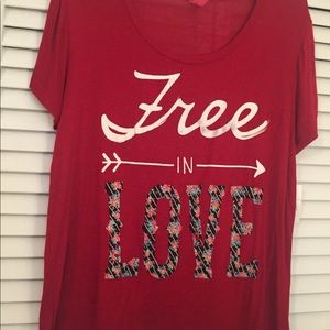 NWT Just Ginger Red Women’s Tee